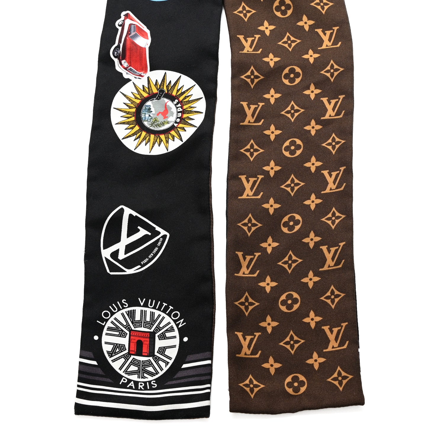 Louis Vuitton Silk Monogram World Tour Stickers Bandeau Black 2 of 5