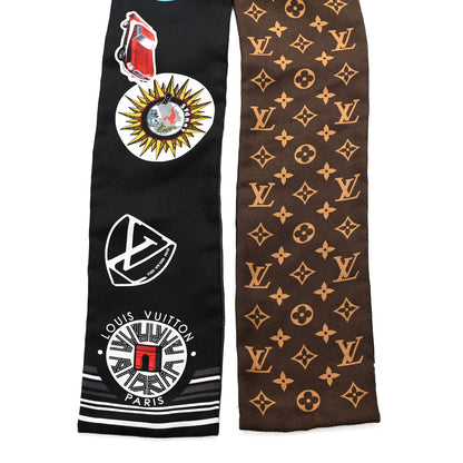 Louis Vuitton Silk Monogram World Tour Stickers Bandeau Black 2 of 5