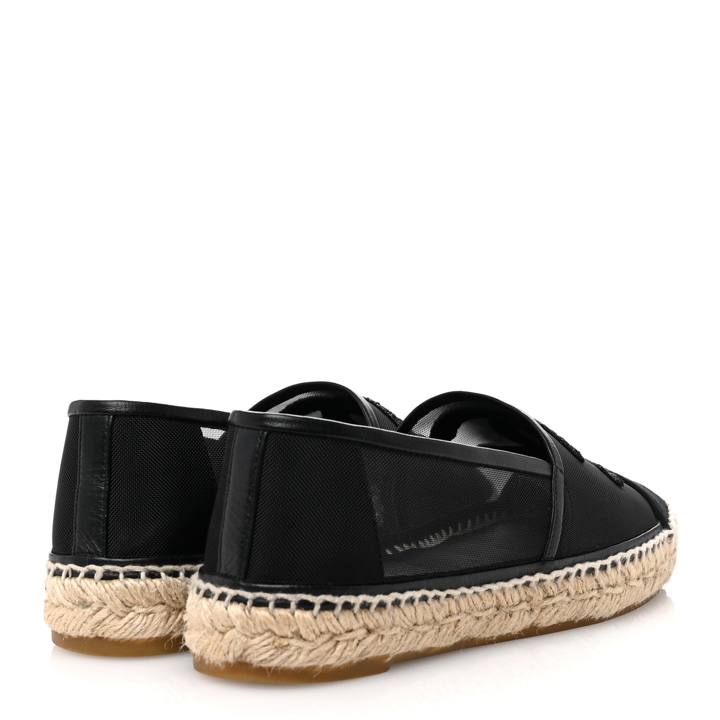 Mesh Grosgrain CC Espadrilles 38 Black