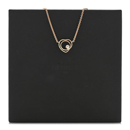 Hermes 18K Rose Gold Diamond TPM Vertige Coeur Necklace 5 of 5