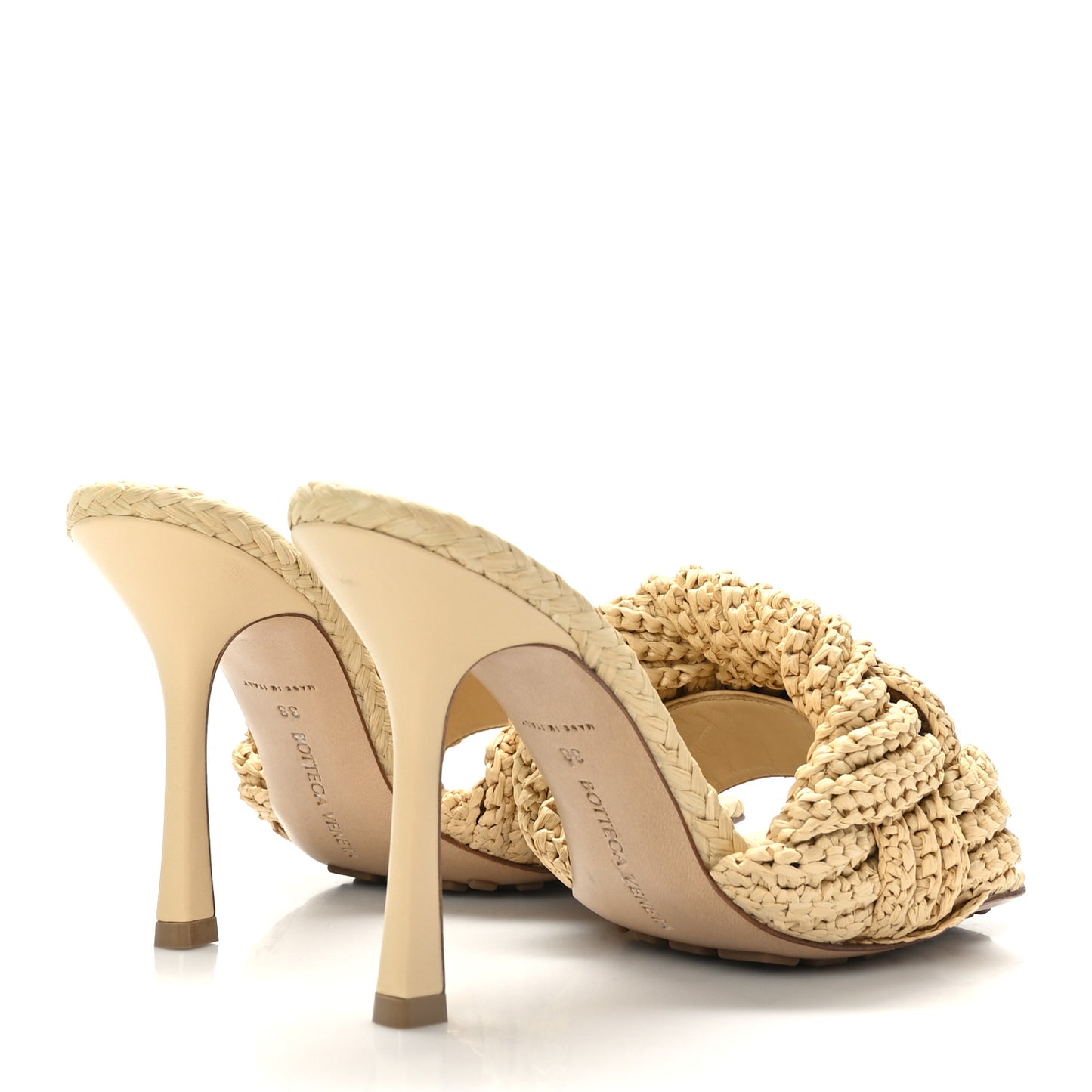 Raffia Intrecciato Lido Mule 90 Sandals 38 Cane Sugar