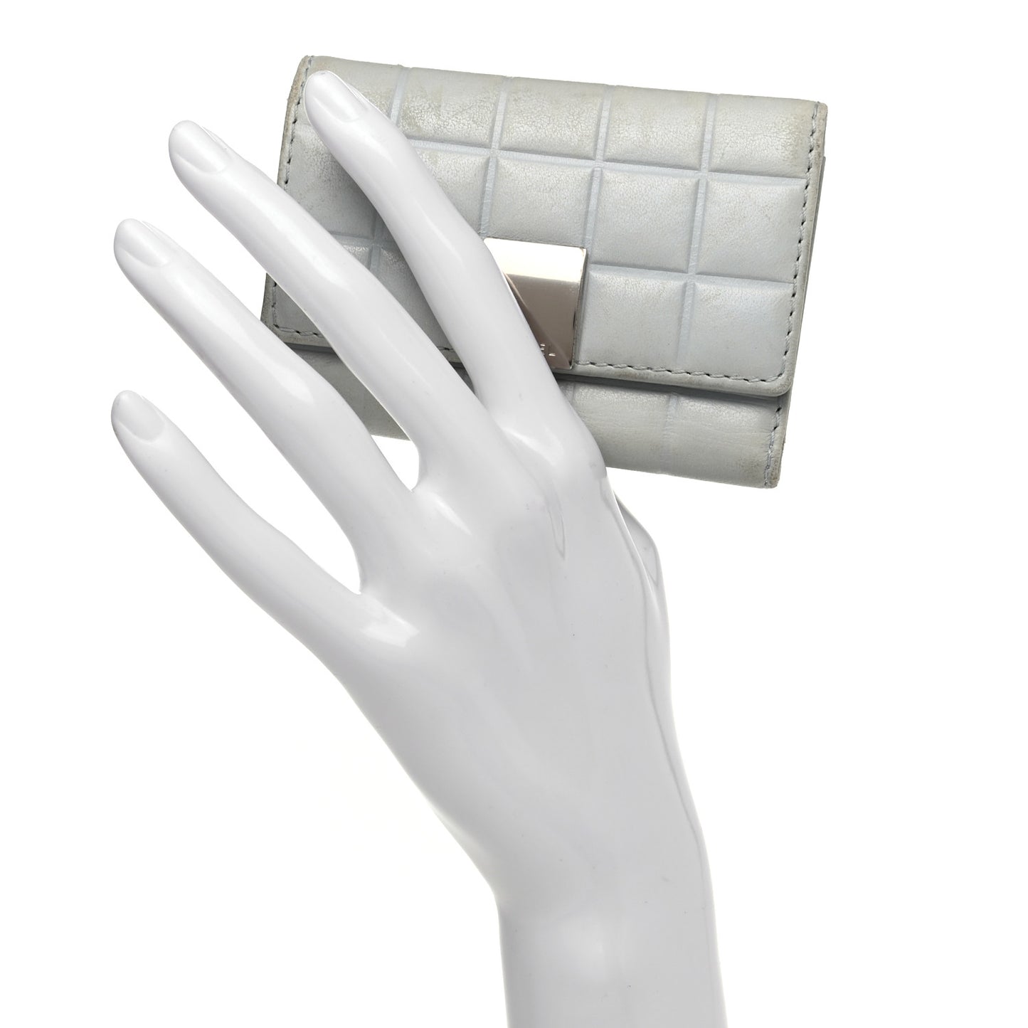 Lambskin Chocolate Bar 6 Key Holder Light Blue
