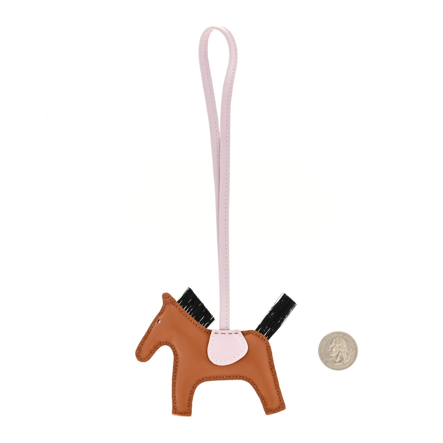 Milo Lambskin Horse Hair Grigri Rodeo Horse Bag Charm PM Gold Mauve Pale Black