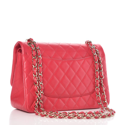 Chanel Lambskin Quilted Jumbo Double Flap Fuchsia 3 of 9