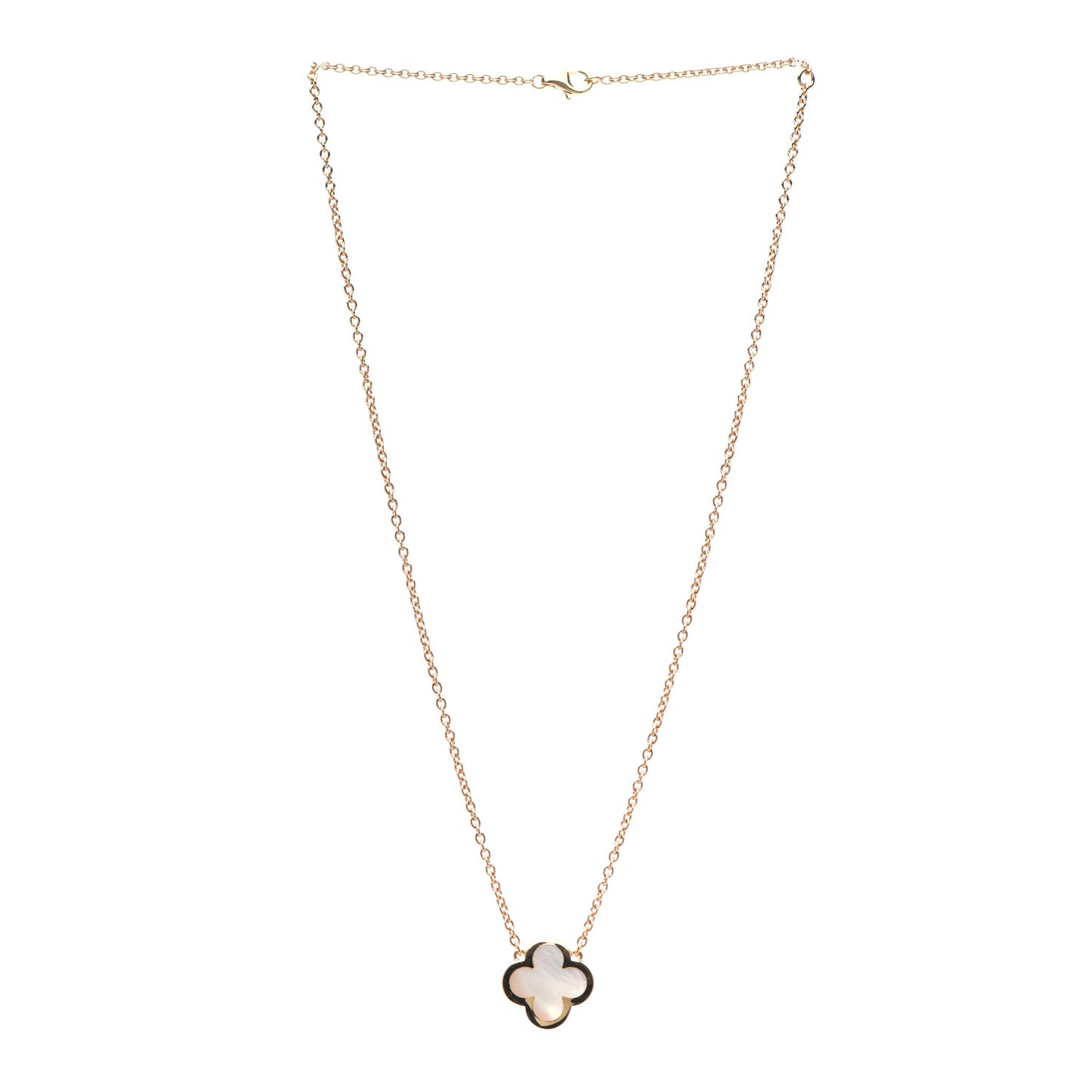 18K Yellow Gold Mother of Pearl Pure Alhambra Pendant Necklace