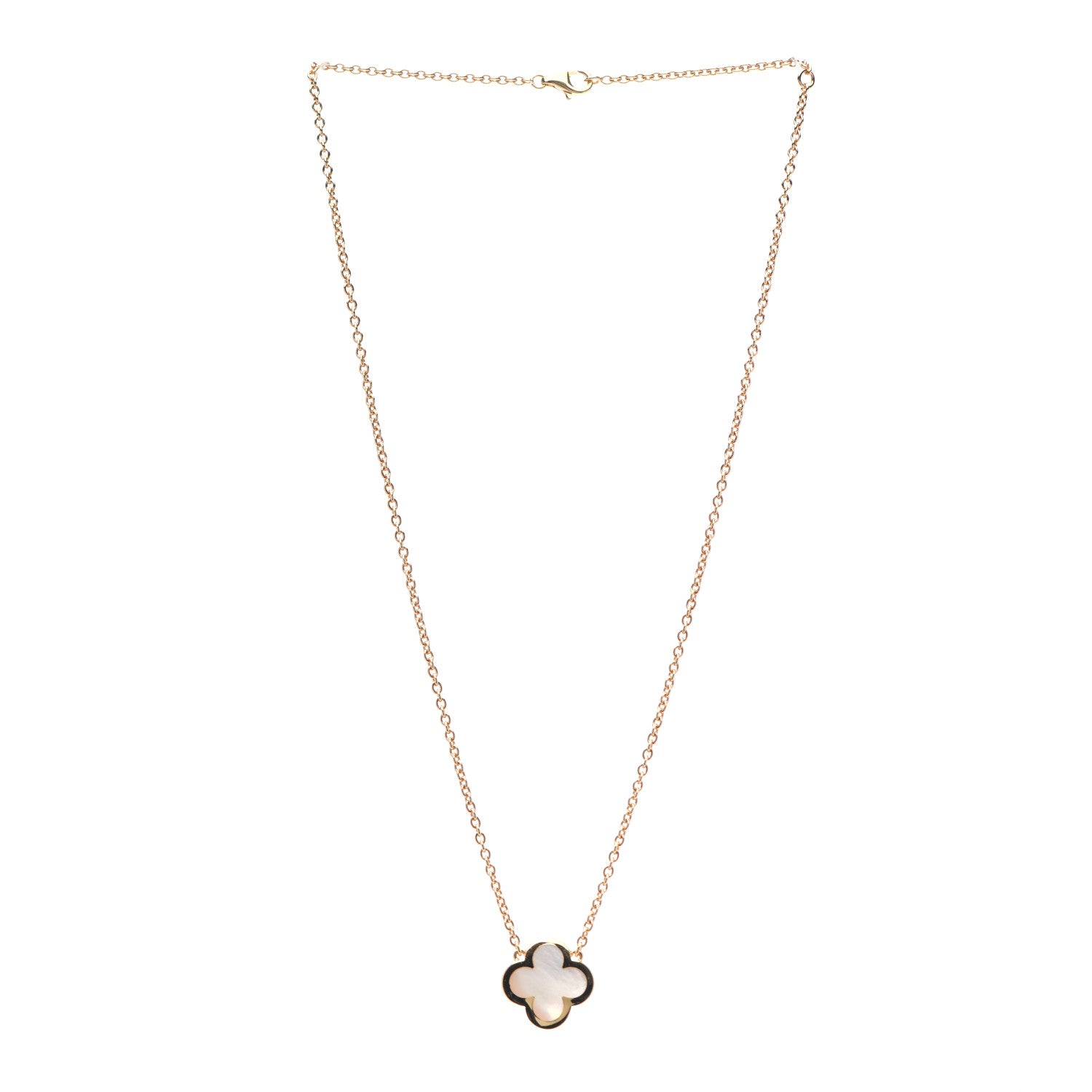 Van Cleef & Arpels 18K Yellow Gold Mother of Pearl Pure Alhambra Pendant Necklace 3 of 6