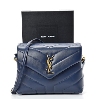 Saint Laurent Calfskin Y Quilted Monogram Toy Loulou Crossbody Bag New Cobalt 11 of 11