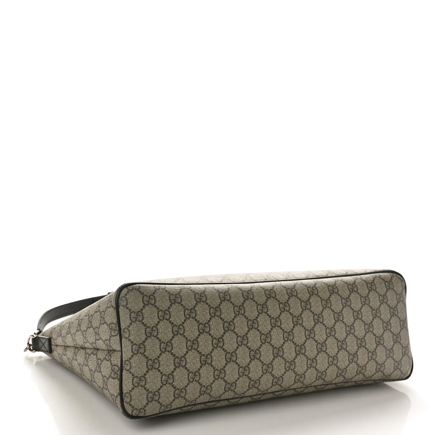 GG Supreme Monogram Medium Zippered Shopping Tote Dark Brown