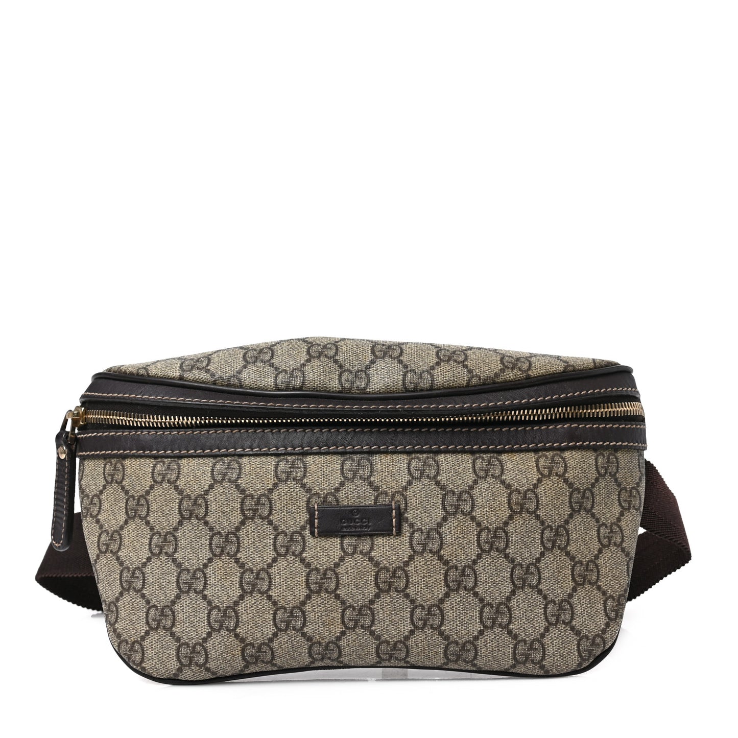 GG Supreme Monogram Belt Bag Dark Brown