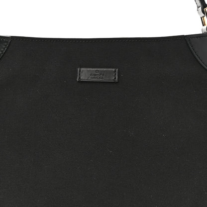 Gucci Canvas Signature Hobo Shoulder Bag Black 8 of 10