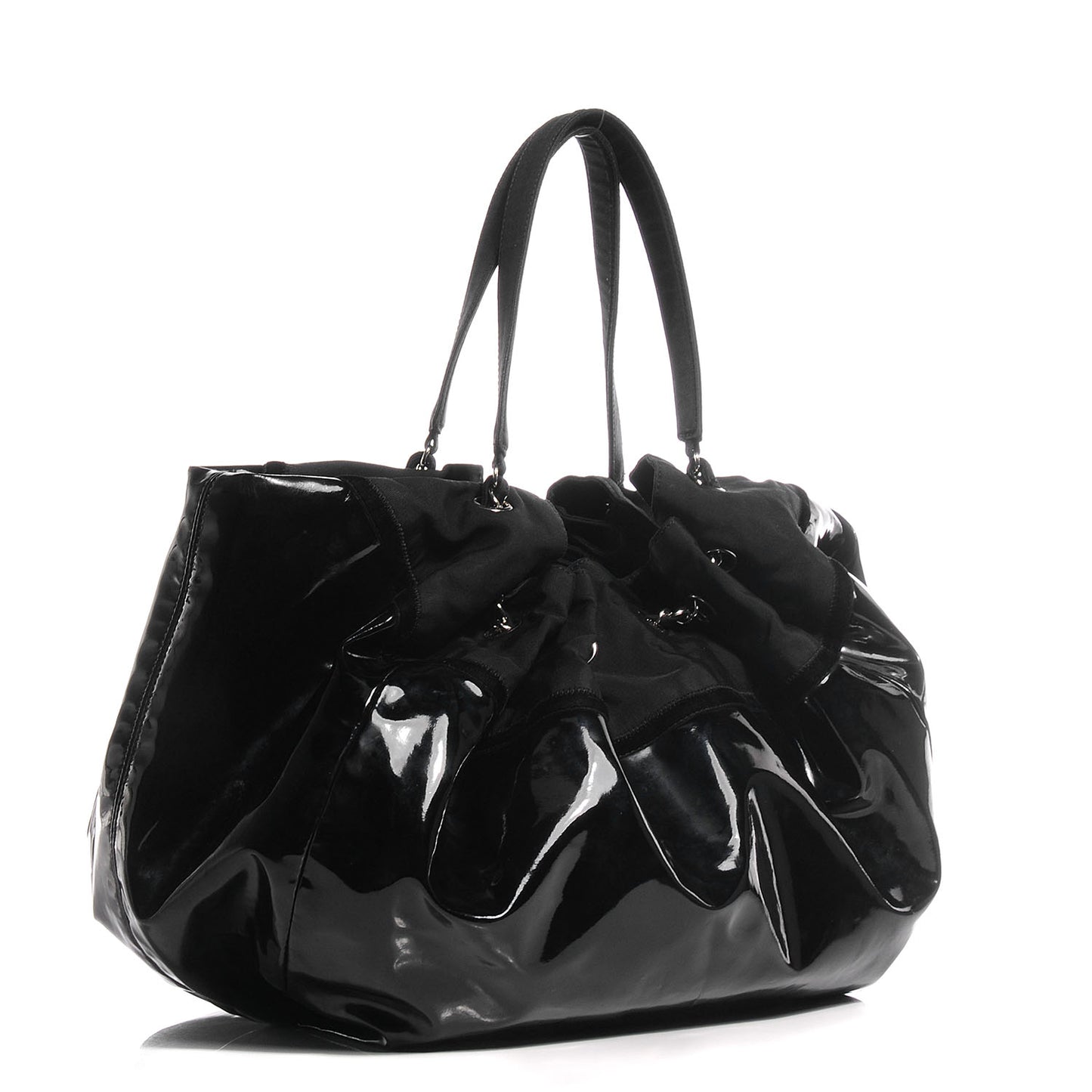 Vinyl Stretch Spirit Large Cabas Tote Black