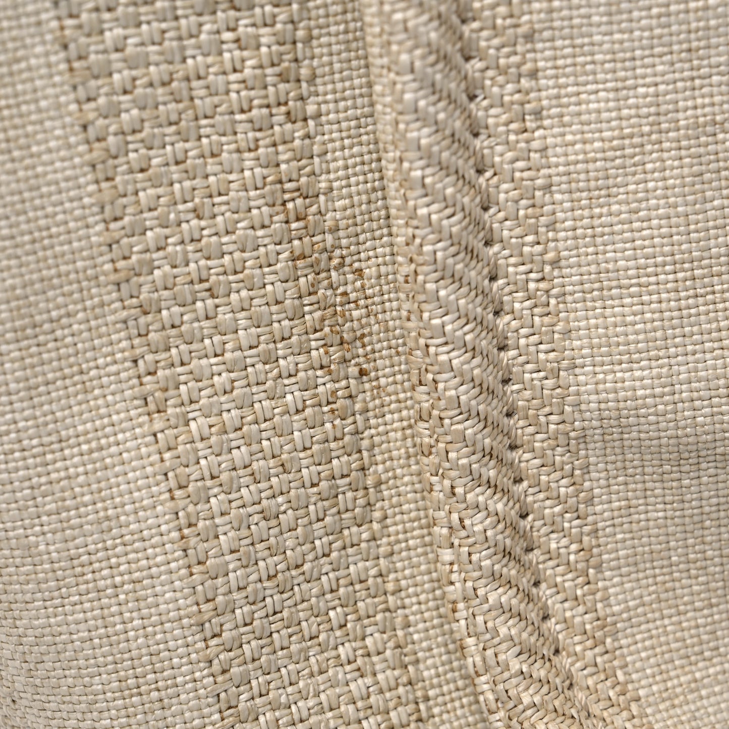 Straw Raffia Calfskin Striped Large Deauville Tote Beige