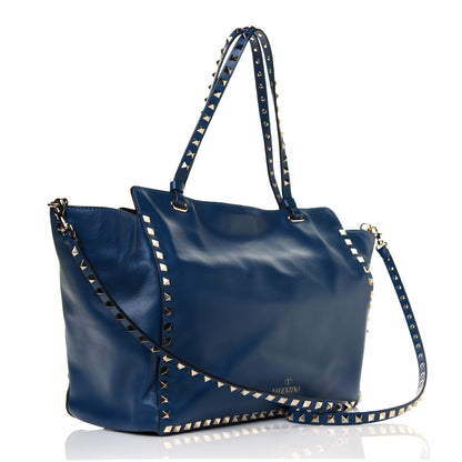Valentino Garavani Vitello Medium Rockstud Tote Peacock 4 of 18