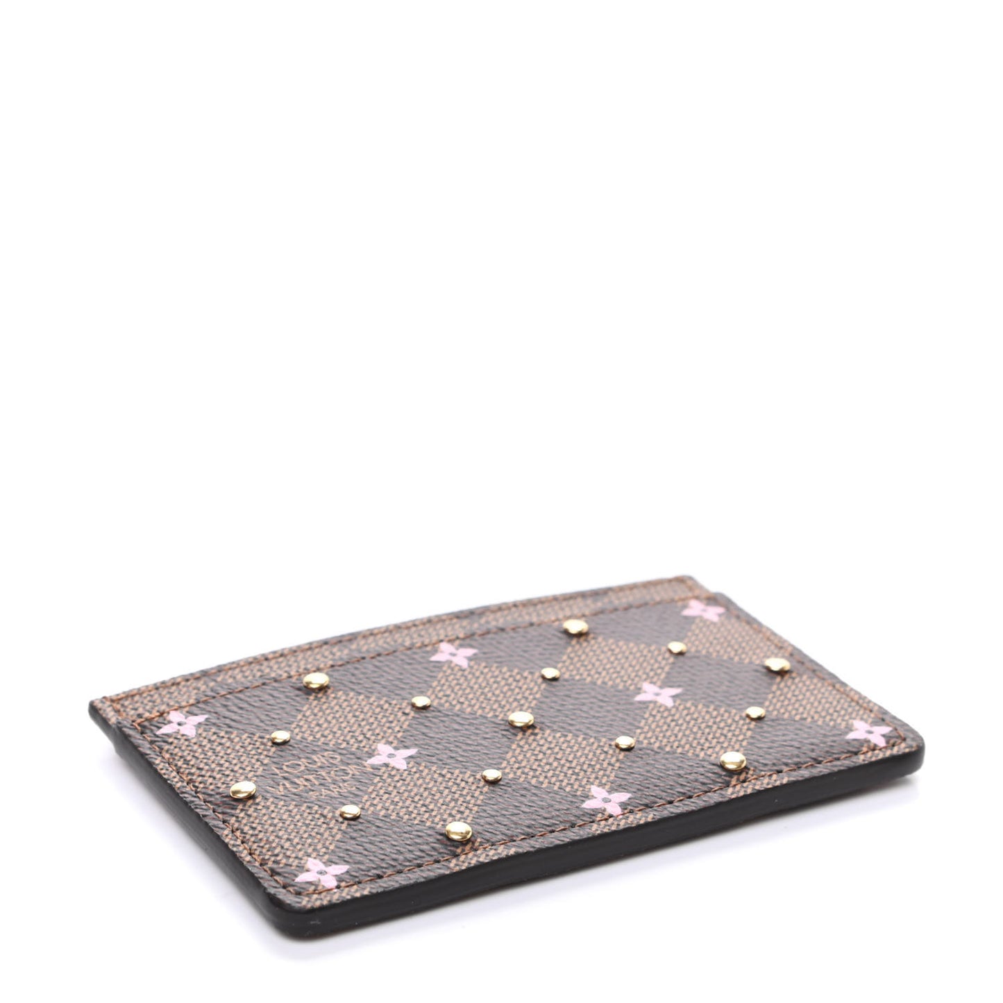 Damier Ebene Studded Card Holder