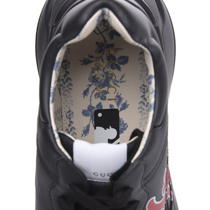 Gucci X MLB Calfskin LA Dodgers Mens Rhyton Sneakers 10 Black 6 of 9