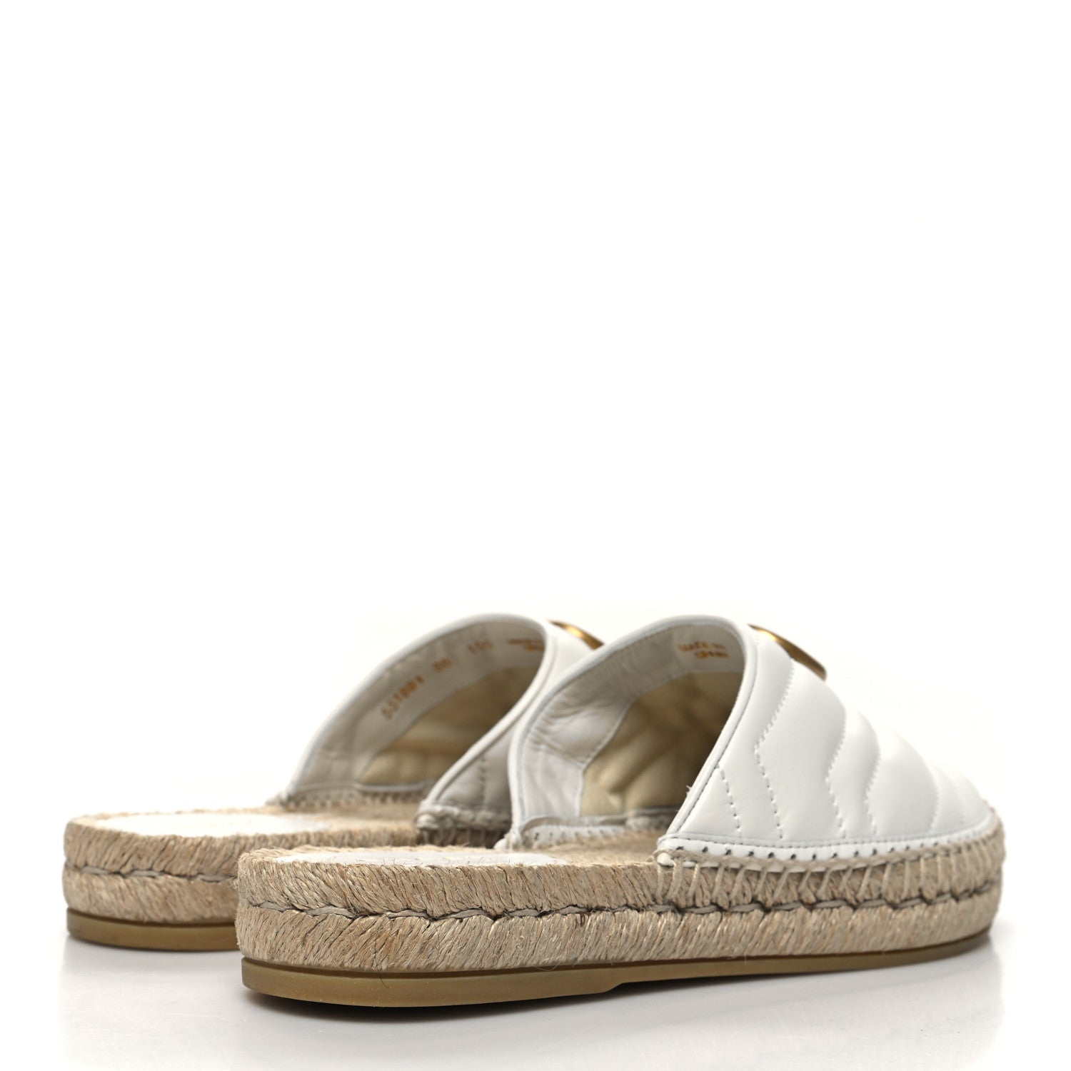 Gucci Nappa Matelasse GG Marmont Espadrille Slippers 36 Great White 4 of 8