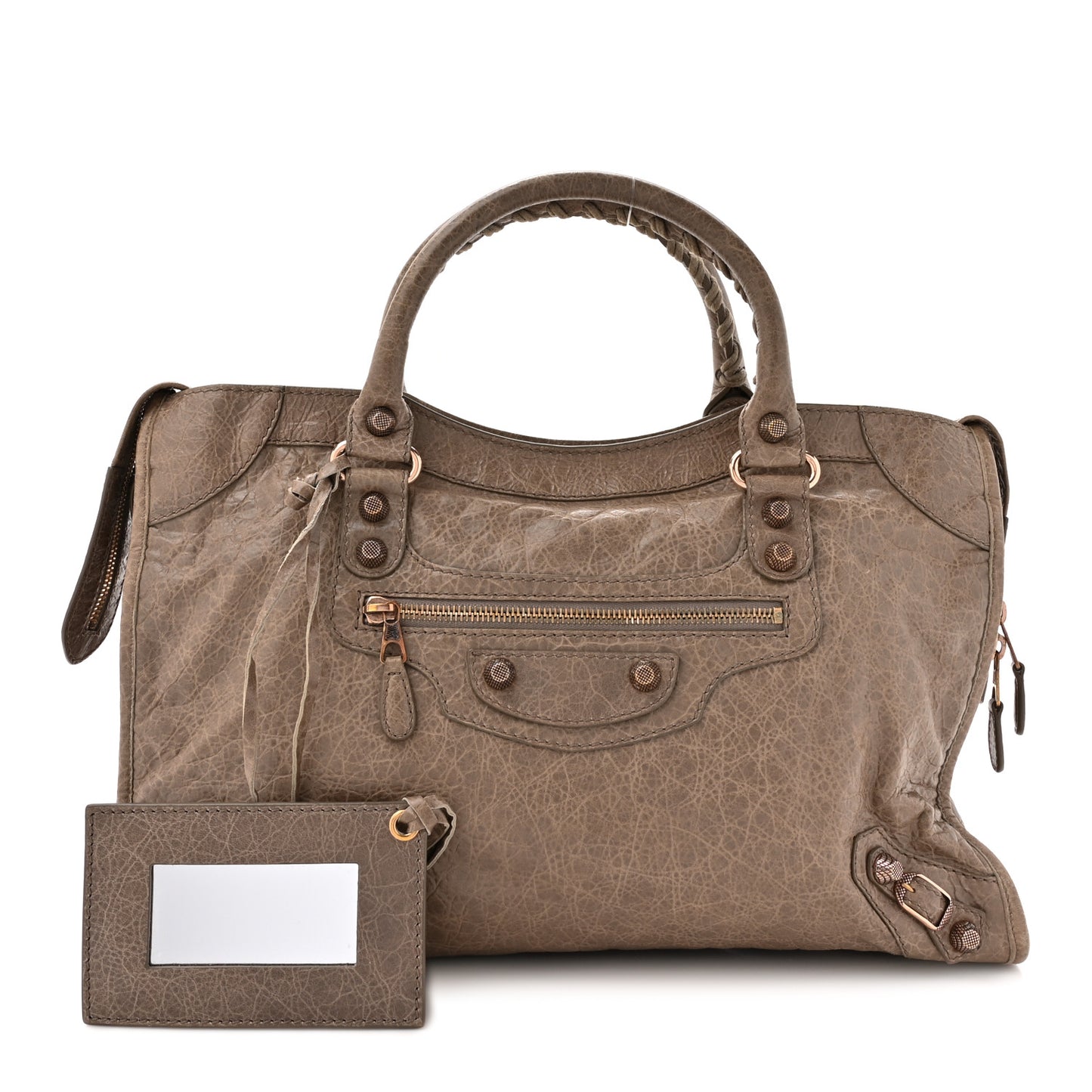 Agneau Giant 12 Rose Gold Hardware City Gris Poivre