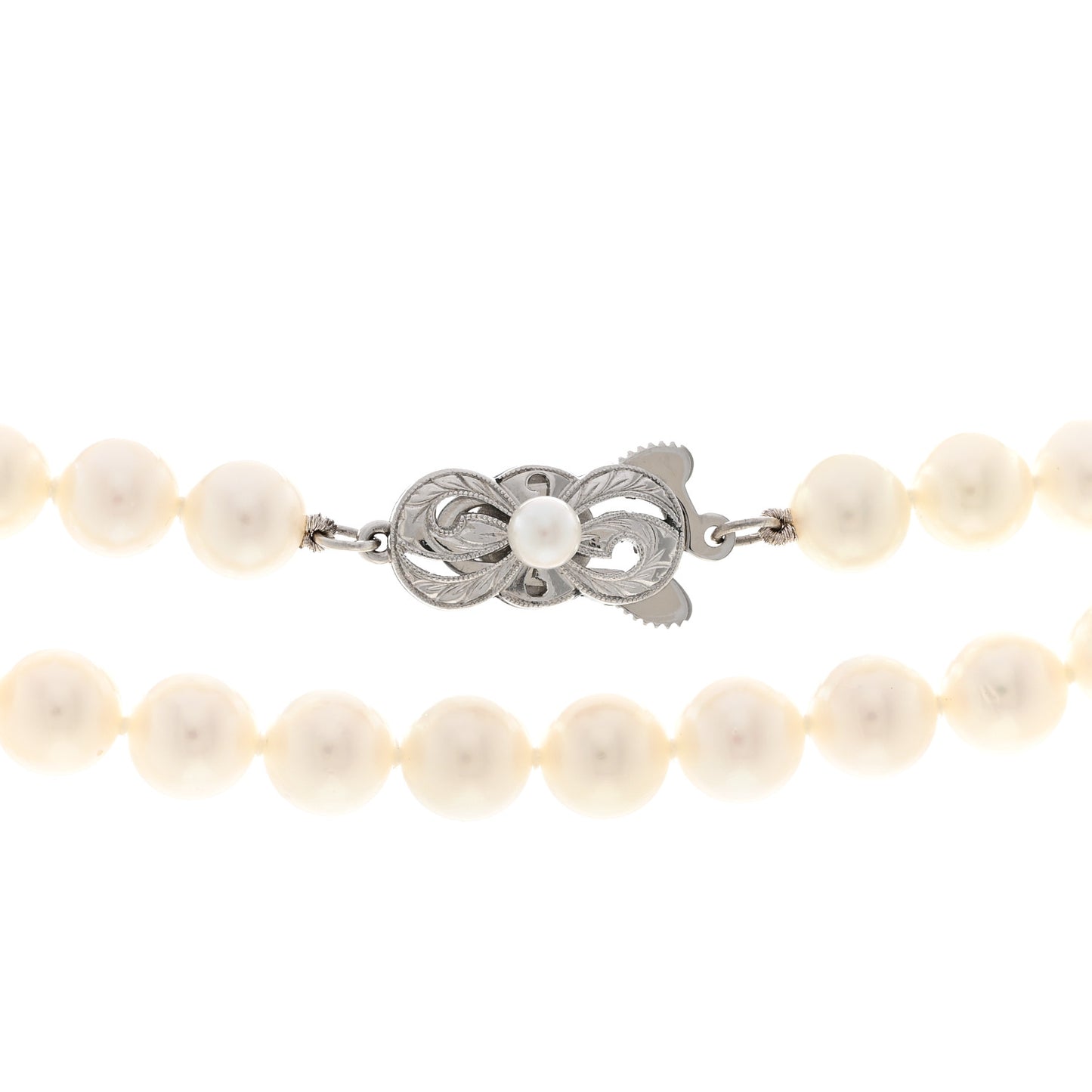 14K White Gold Akoya Cultured Pearl 6.5-7mm Double Strand Necklace