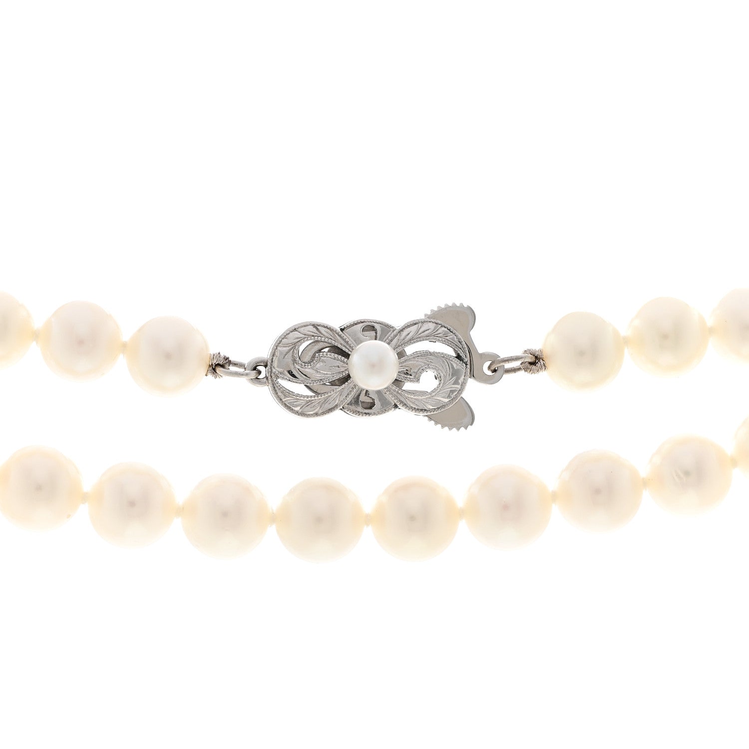 Mikimoto 14K White Gold Akoya Cultured Pearl 6.5-7mm Double Strand Necklace 4 of 5