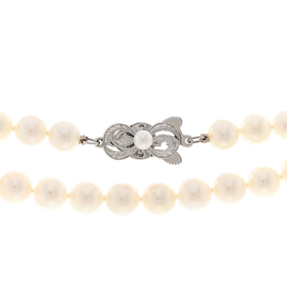 Mikimoto 14K White Gold Akoya Cultured Pearl 6.5-7mm Double Strand Necklace 4 of 5