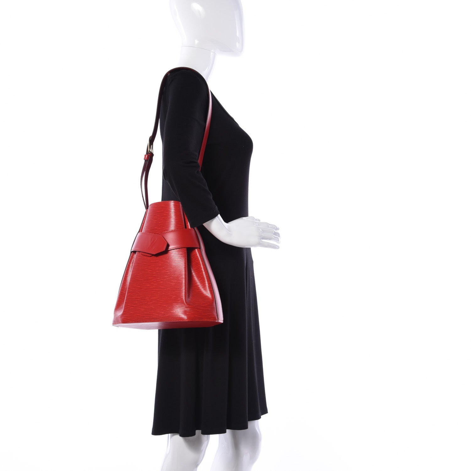 Louis Vuitton Epi Sac D'Epaule Castillan Red 2 of 11