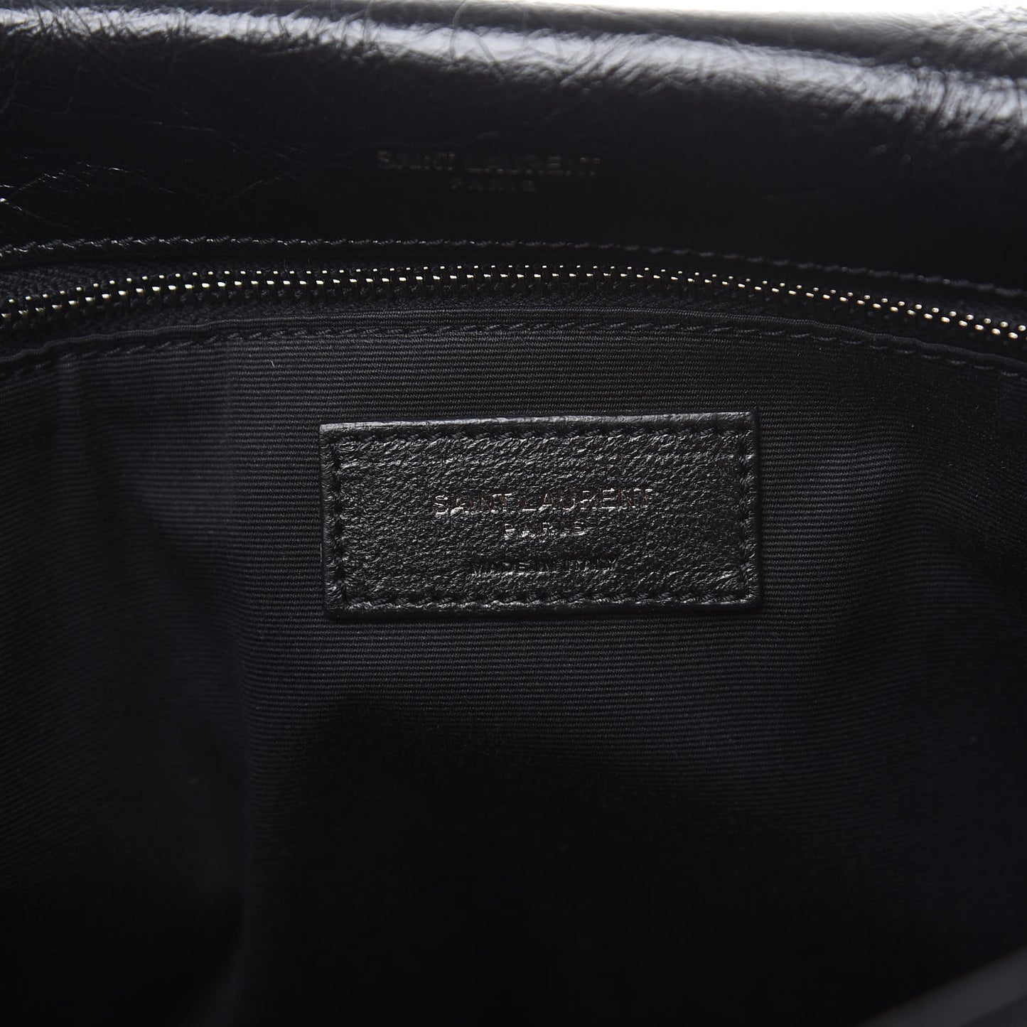 Crinkled Calfskin Matelasse Monogram Large Niki Chain Satchel Black