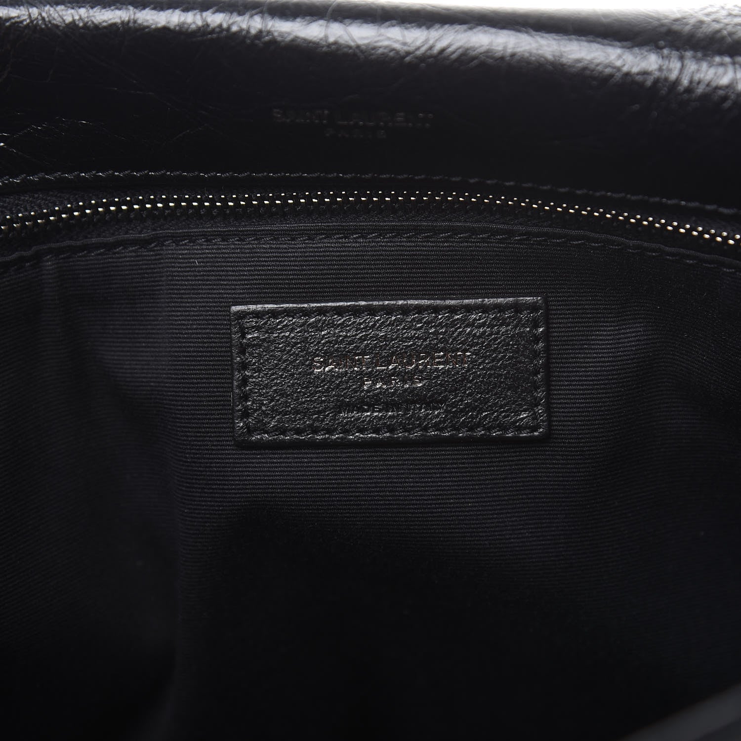 Saint Laurent Crinkled Calfskin Matelasse Monogram Large Niki Chain Satchel Black 7 of 8