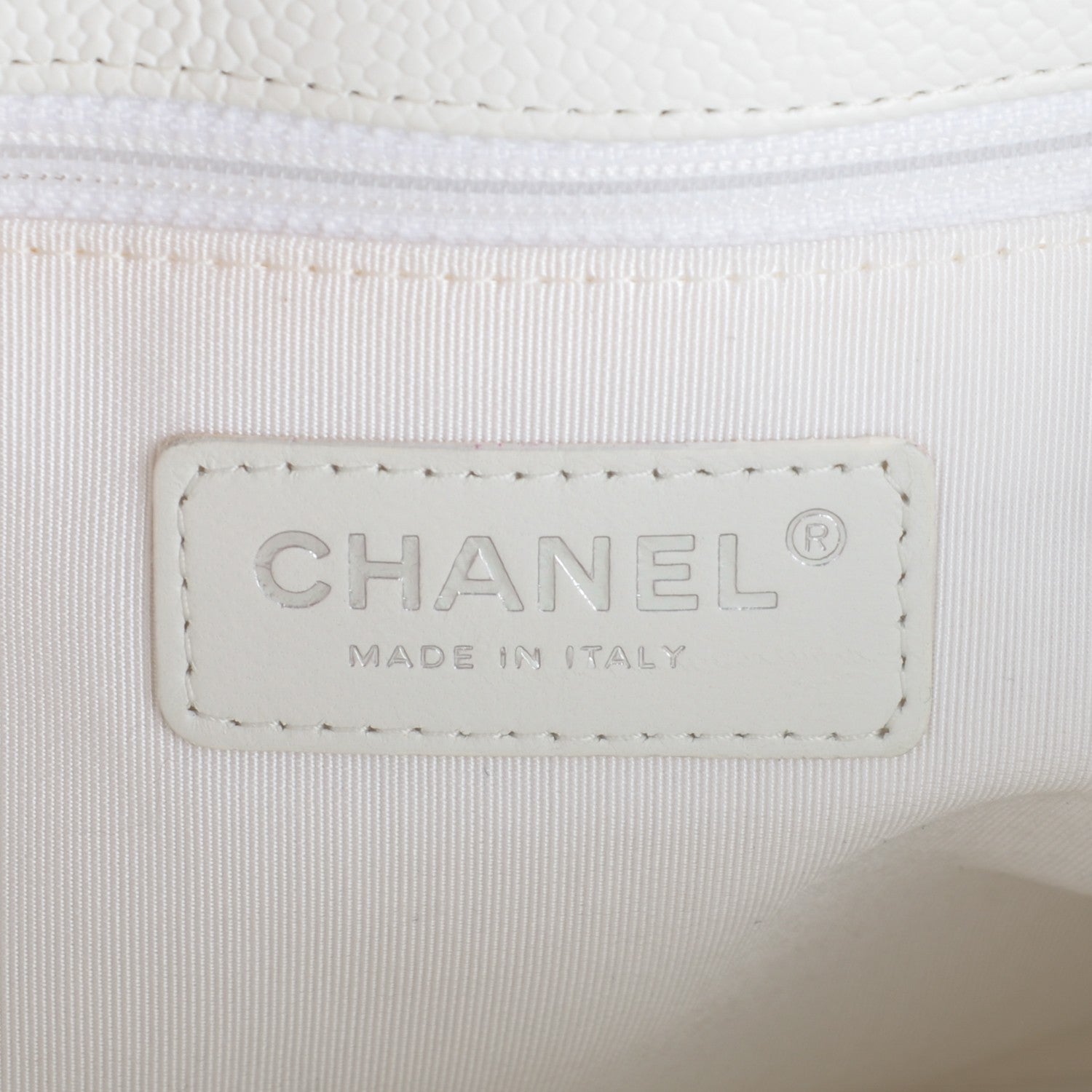 Chanel Caviar Quilted Petit Shopping Tote PST White 6 of 8