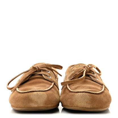 Miu Miu Faded Suede Deck Loafers 36.5 Cinnamon 3 of 9