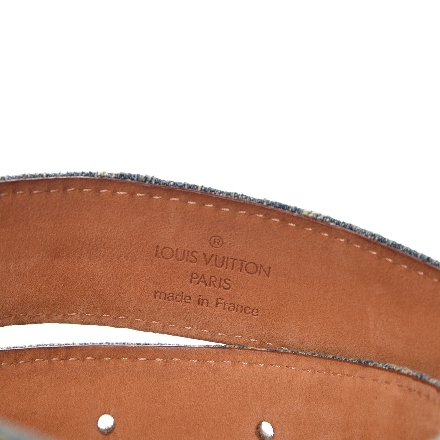 Louis Vuitton Monogram Denim Belt 80 32 Blue 5 of 6