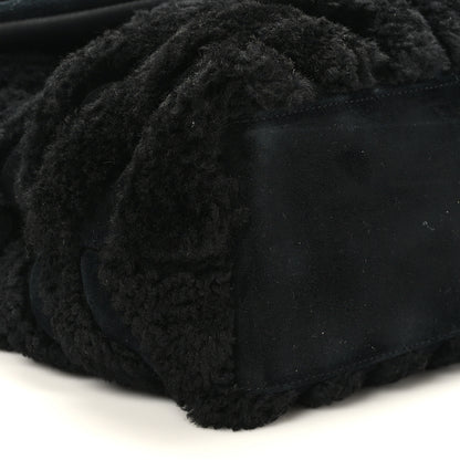 Saint Laurent Shearling Y Quilted Monogram Medium Loulou Chain Satchel Black 10 of 11