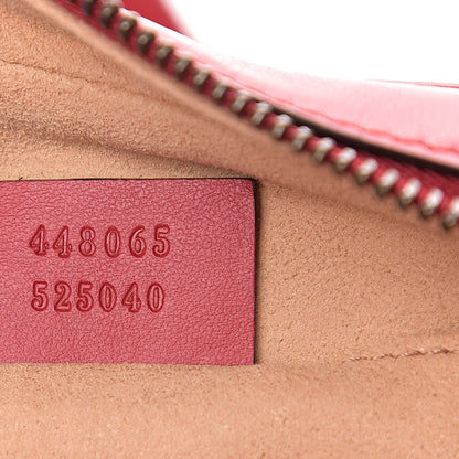 Gucci Calfskin Matelasse Mini GG Marmont Chain Shoulder Bag Hibiscus Red 6 of 9