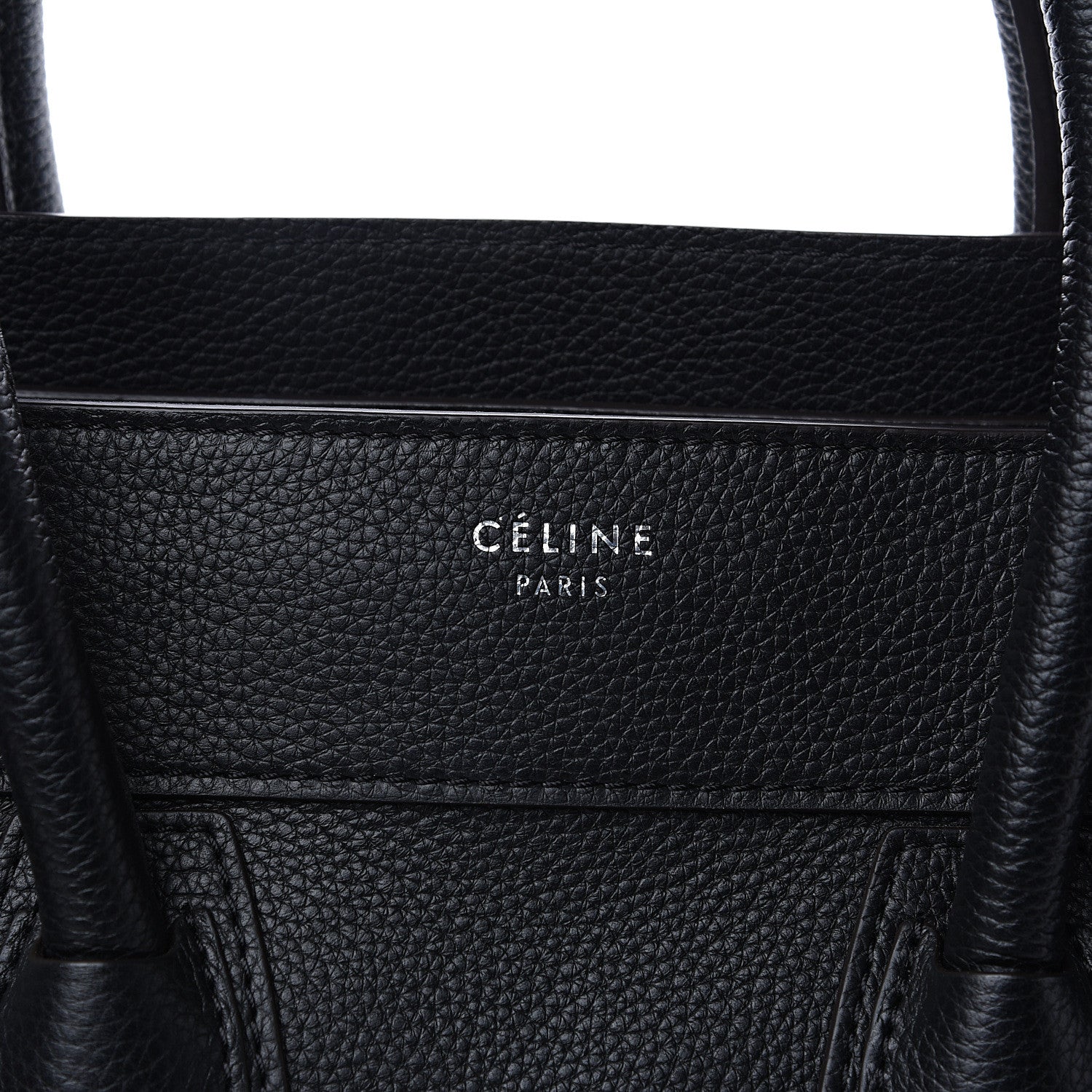 Celine Drummed Calfskin Mini Luggage Black 9 of 9