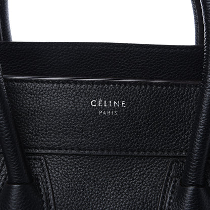 Celine Drummed Calfskin Mini Luggage Black 9 of 9