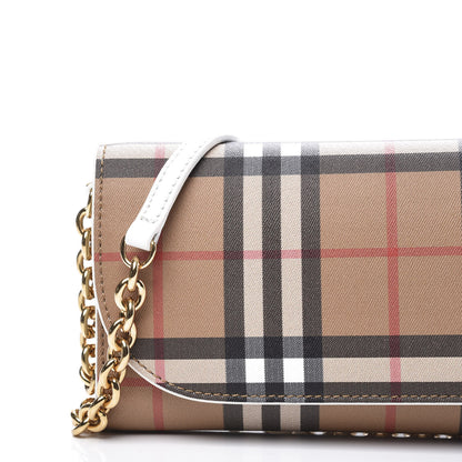 Burberry Vintage Check Henley Wallet On Chain Chalk White 9 of 9