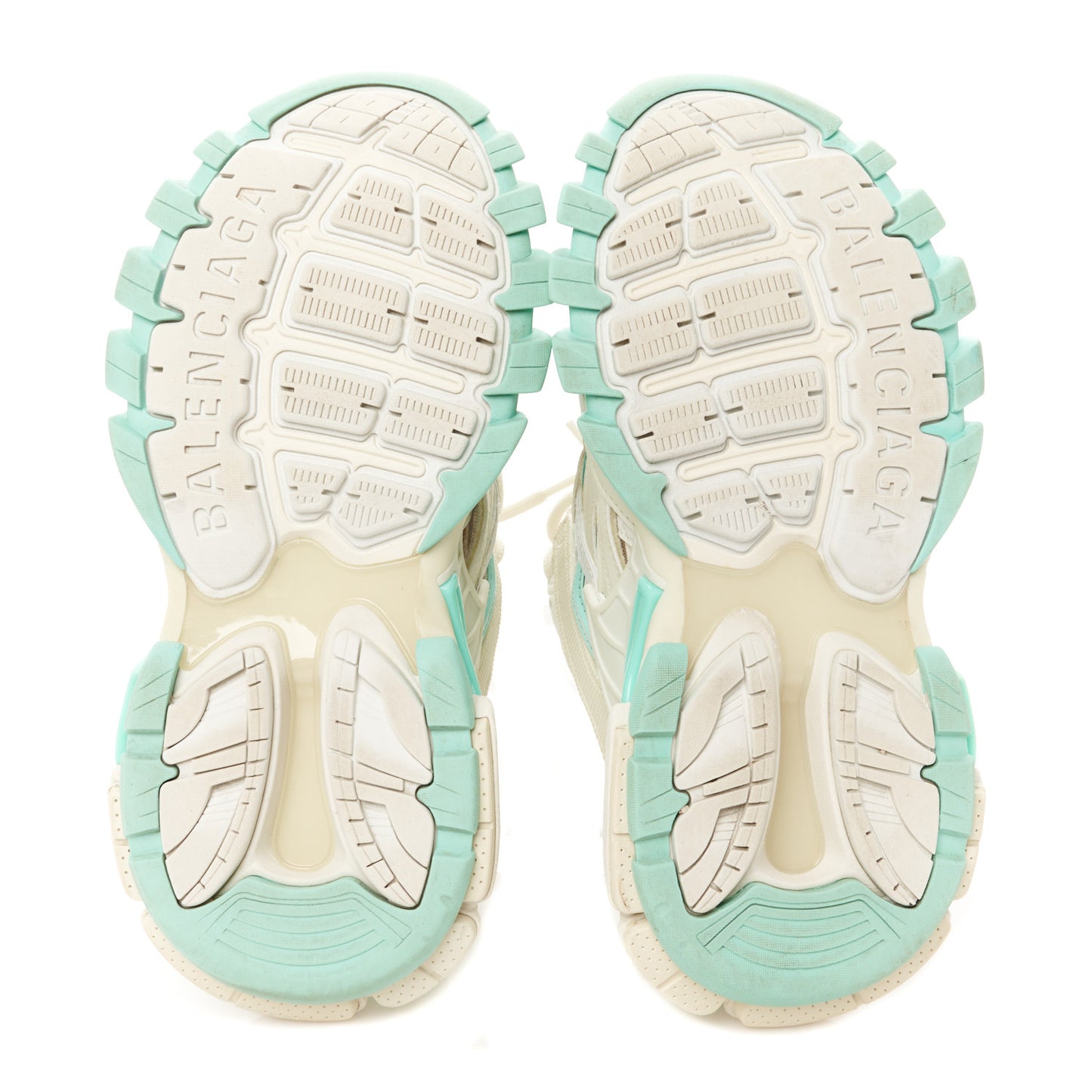 Rubber Mesh Tri-Color Womens Track.2 Open Sneakers 36 Mint Light Beige Grey