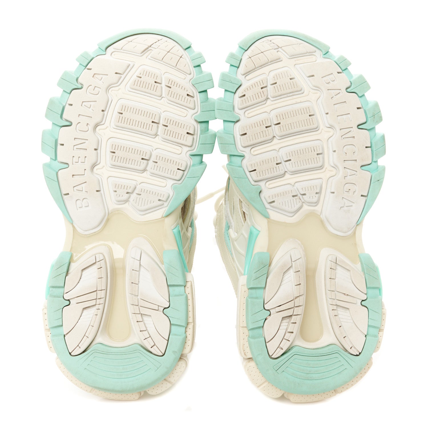 Balenciaga Rubber Mesh Tri-Color Womens Track.2 Open Sneakers 36 Mint Light Beige Grey 7 of 10