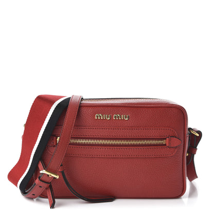 Miu Miu Goatskin Madras Crossbody Bag Rosso 1 of 9