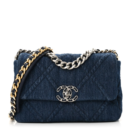 Chanel Denim Quilted Medium Chanel 19 Flap Blue 1 of 12