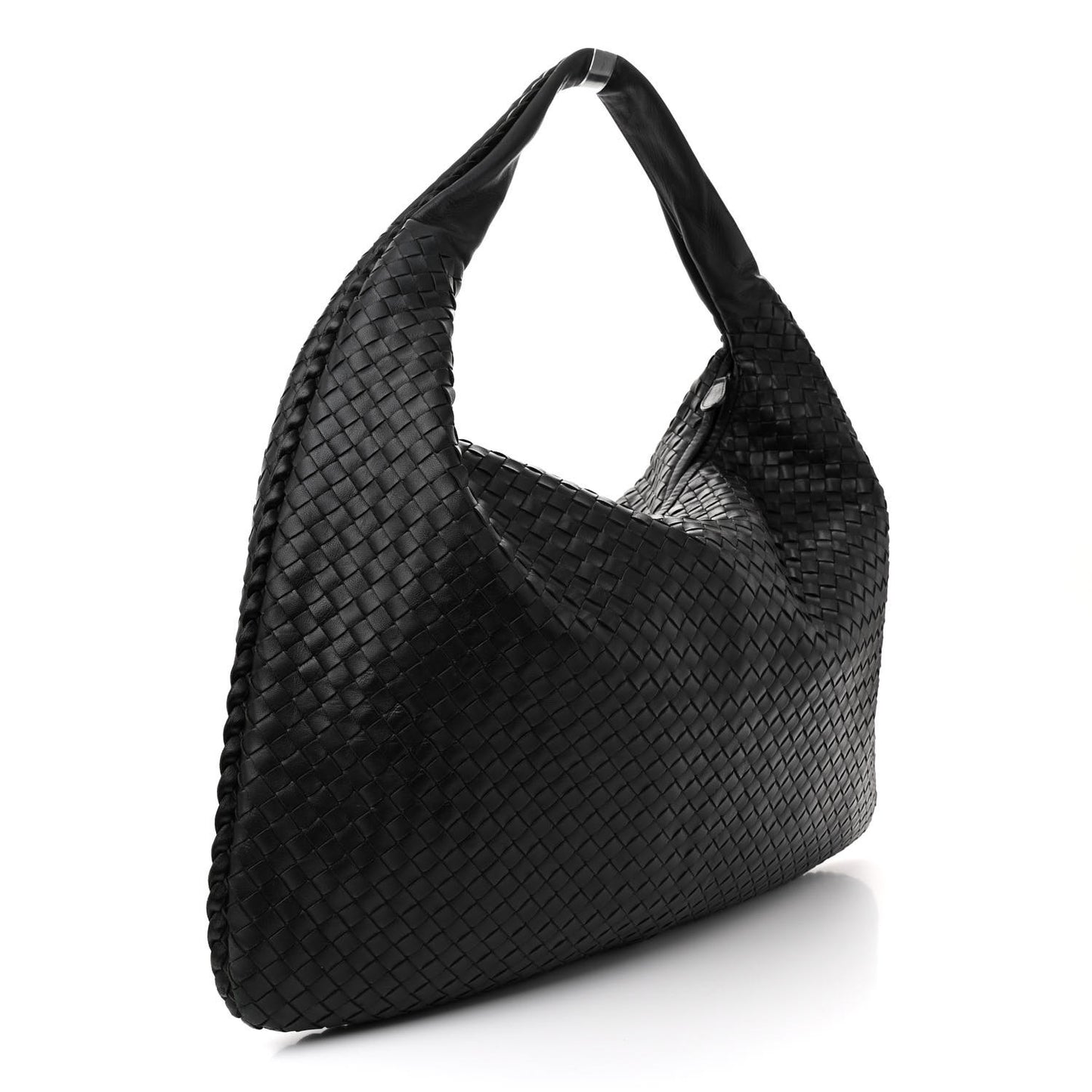 Nappa Intrecciato Large Veneta Hobo Black