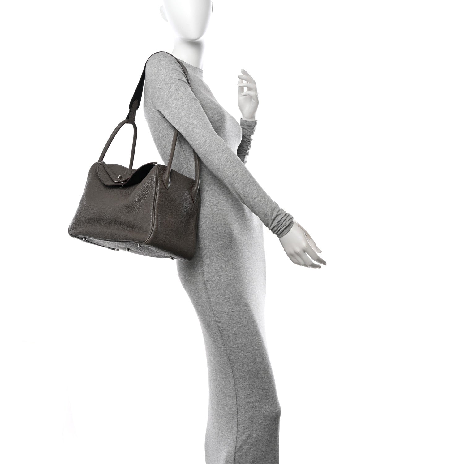 Hermes Taurillon Clemence Verso Lindy 34 Etain Bleu Indigo 2 of 15