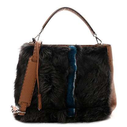 Fendi Mink Fur Calfskin Romano Selleria Anna Bucket Bag Mou 1 of 10