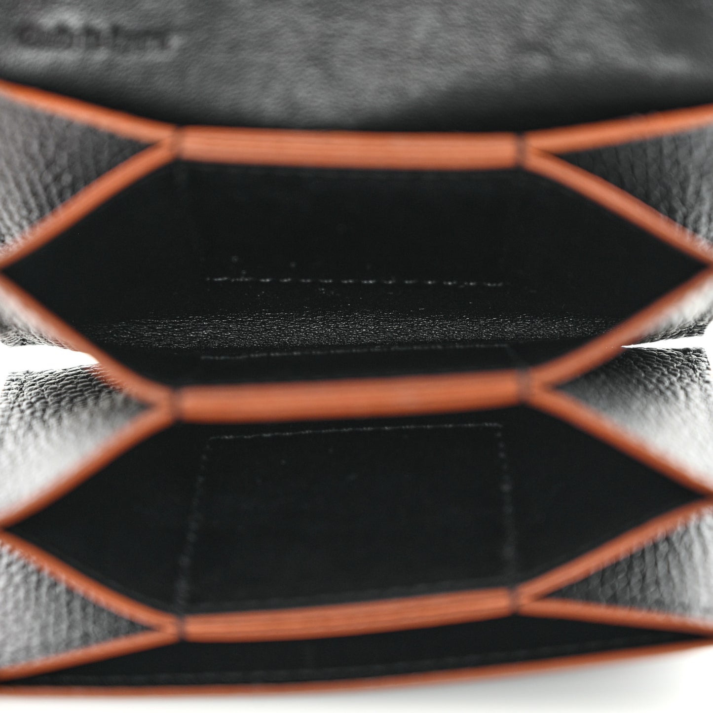 Grained Calfskin Anagram Gusset Wallet Black