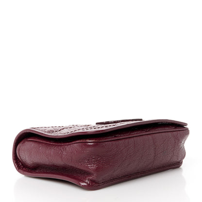 Saint Laurent Crinkled Calfskin Matelasse Monogram Niki Chain Wallet Dark Legion Red 4 of 11