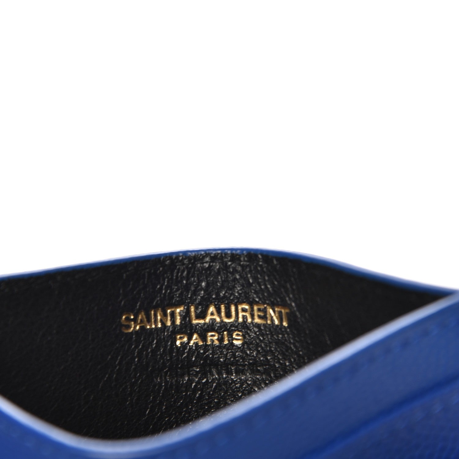 Saint Laurent Grain De Poudre Matelasse Chevron Credit Monogram Card Case Blue Majorelle 5 of 8