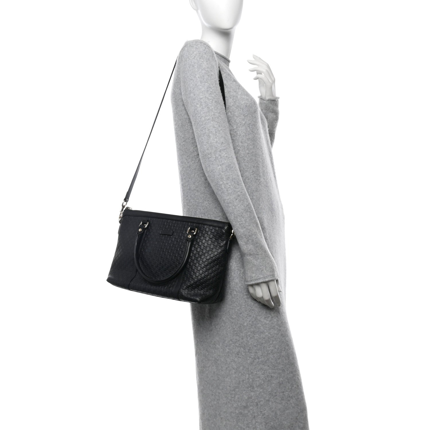 Gucci Soft Microguccissima Small Zippered Satchel Black 2 of 12