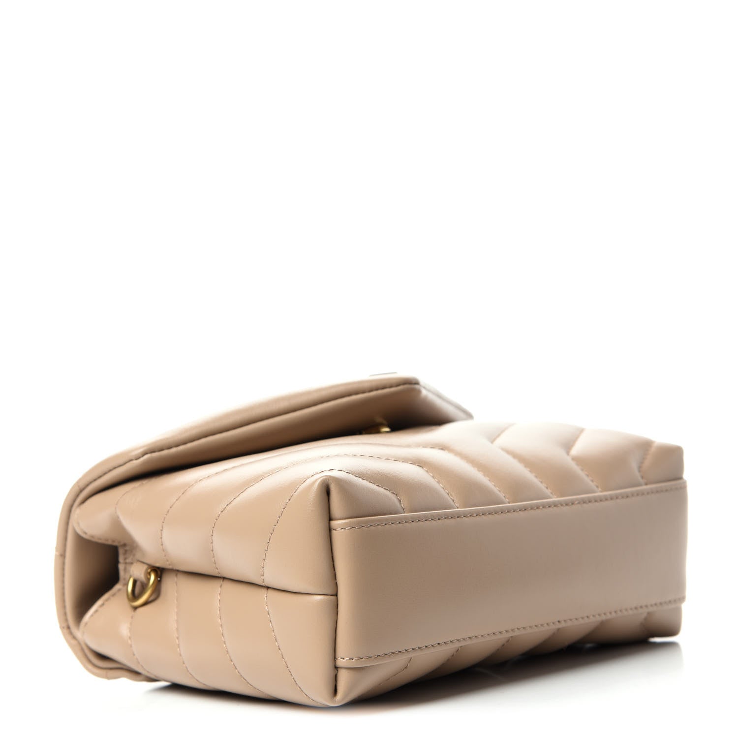 Saint Laurent Calfskin Y Quilted Monogram Toy Loulou Crossbody Bag Dark Beige 4 of 12