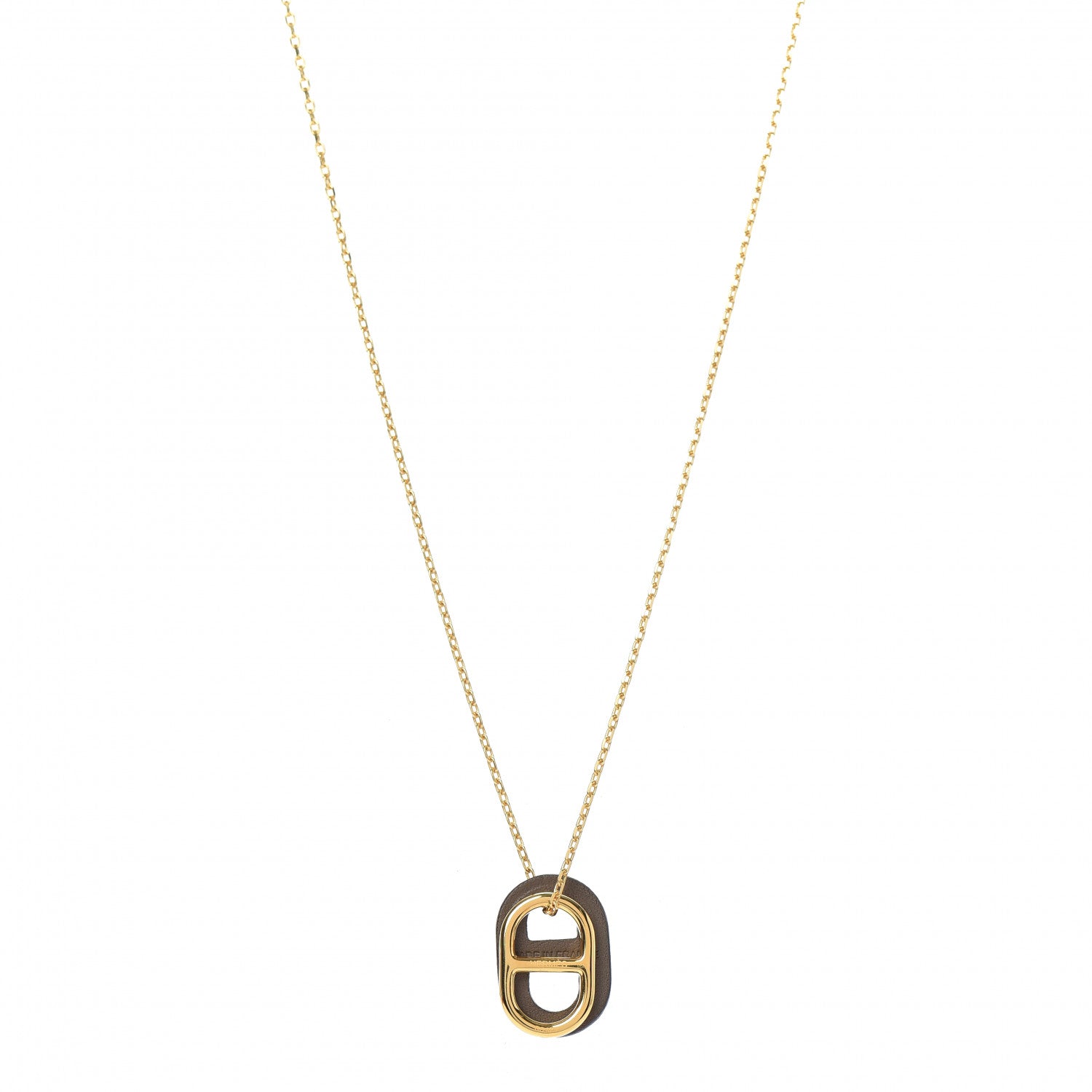 Hermes Swift O'Maillon Pendant Necklace Etoupe 1 of 5