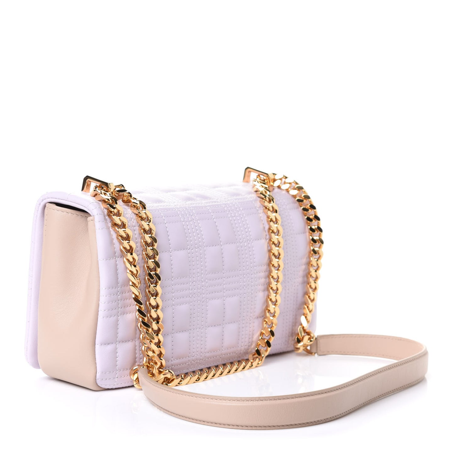 Lambskin Quilted Small Lola Bag Pale Thistle Soft Fawn