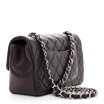 Chanel Lambskin Quilted Mini Rectangular Flap Dark Purple 3 of 11